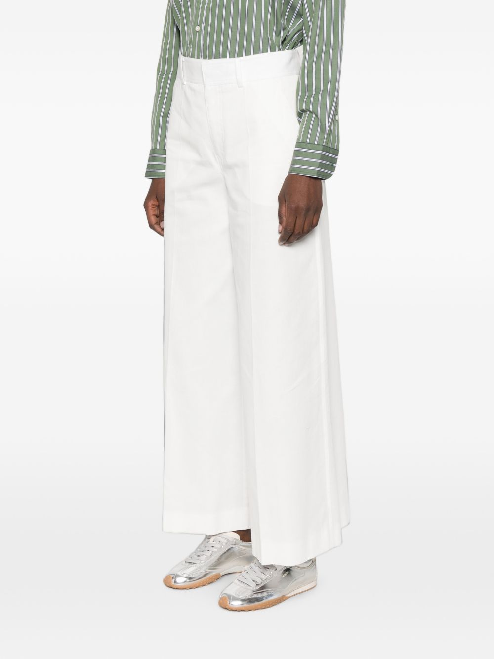 Celine Women Cotton Wide-Leg Trousers CELINE