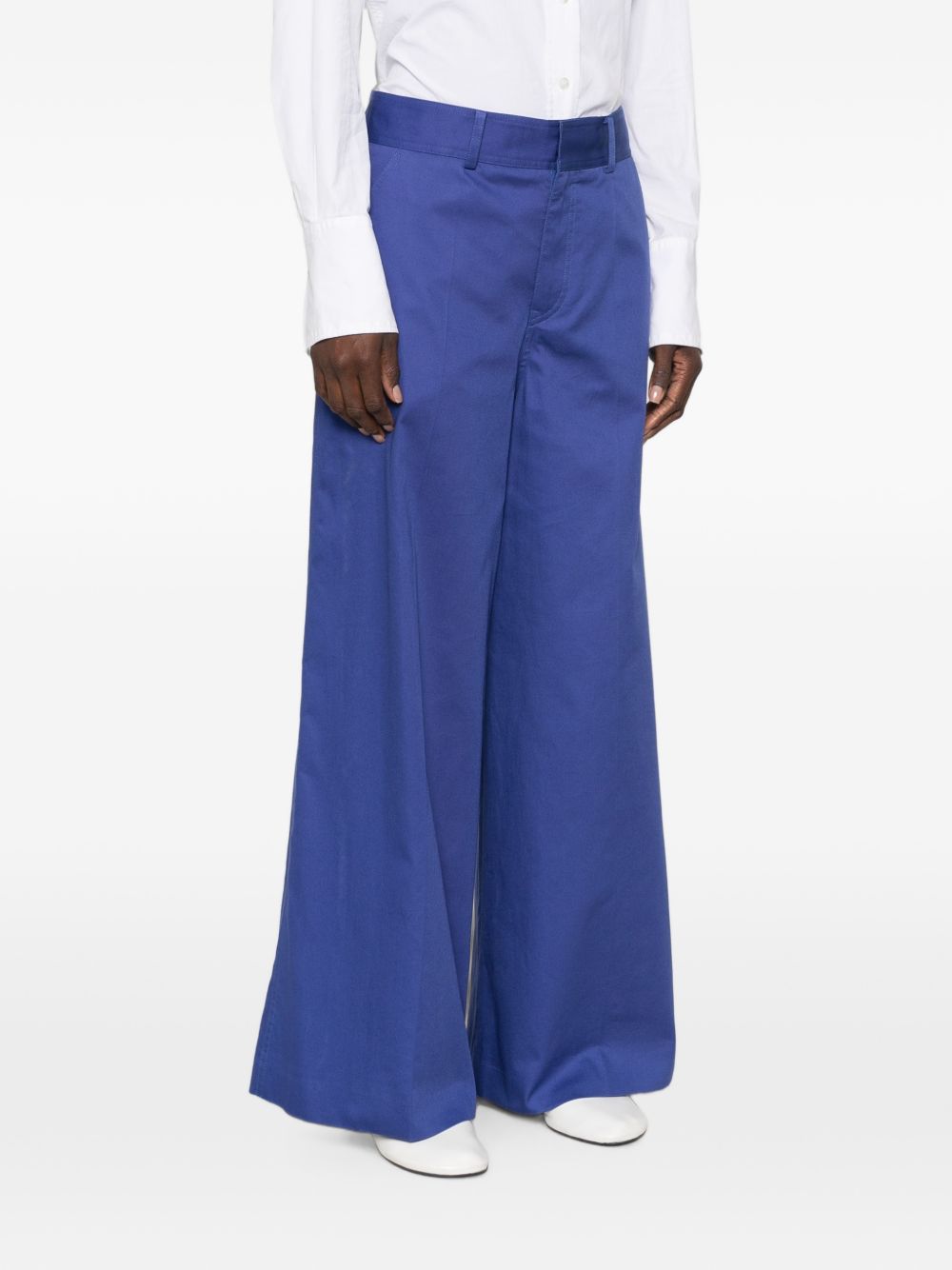 Celine Women Cotton Wide-Leg Trousers CELINE