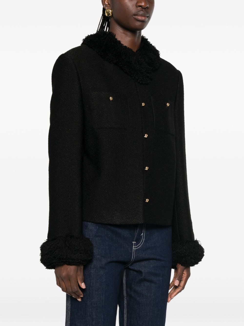 Celine Women Fringed Wool Blend Jacket CELINE