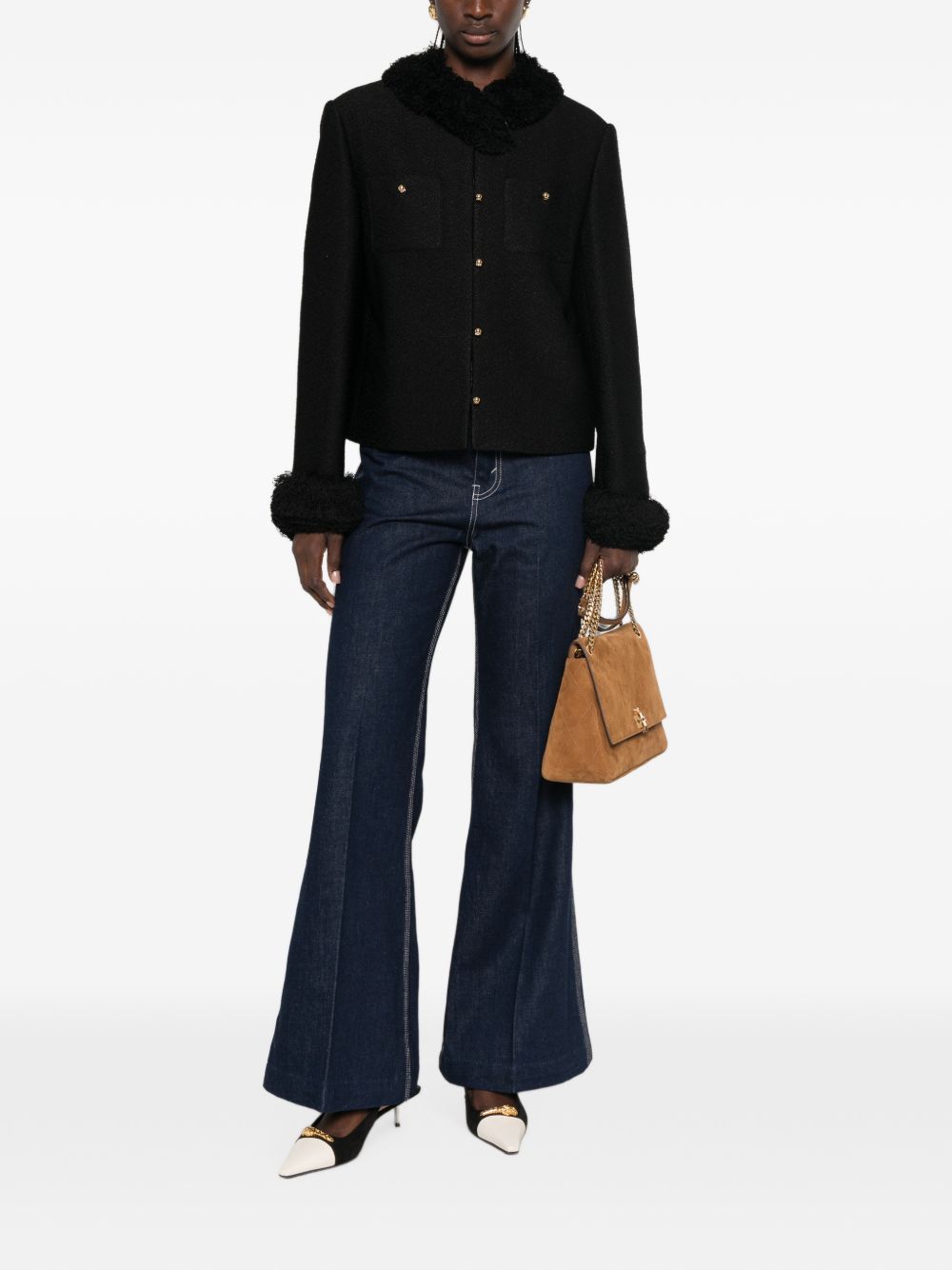 Celine Women Fringed Wool Blend Jacket CELINE