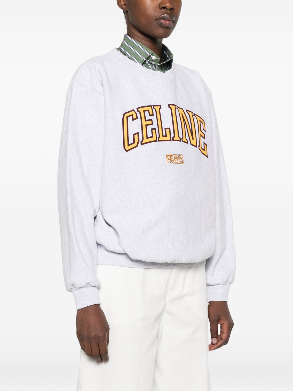 Celine Women Logo Cotton Crewneck Sweatshirt CELINE