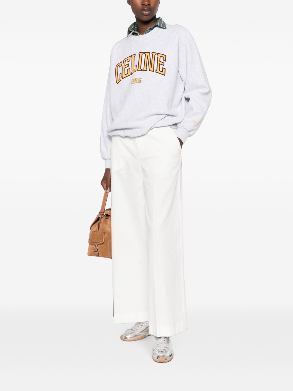 Celine Women Logo Cotton Crewneck Sweatshirt CELINE