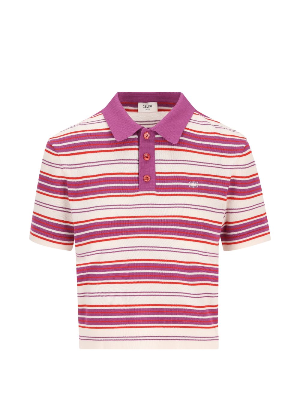 Celine Women Striped Cotton Polo Shirt CELINE