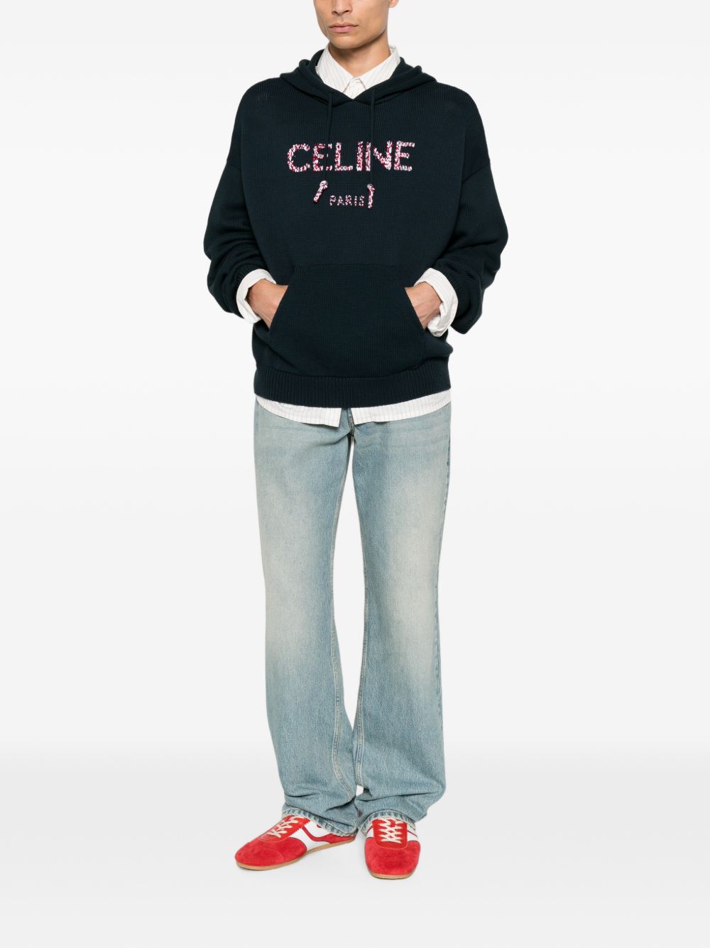 Celine Men Logo Cotton Hoodie CELINE
