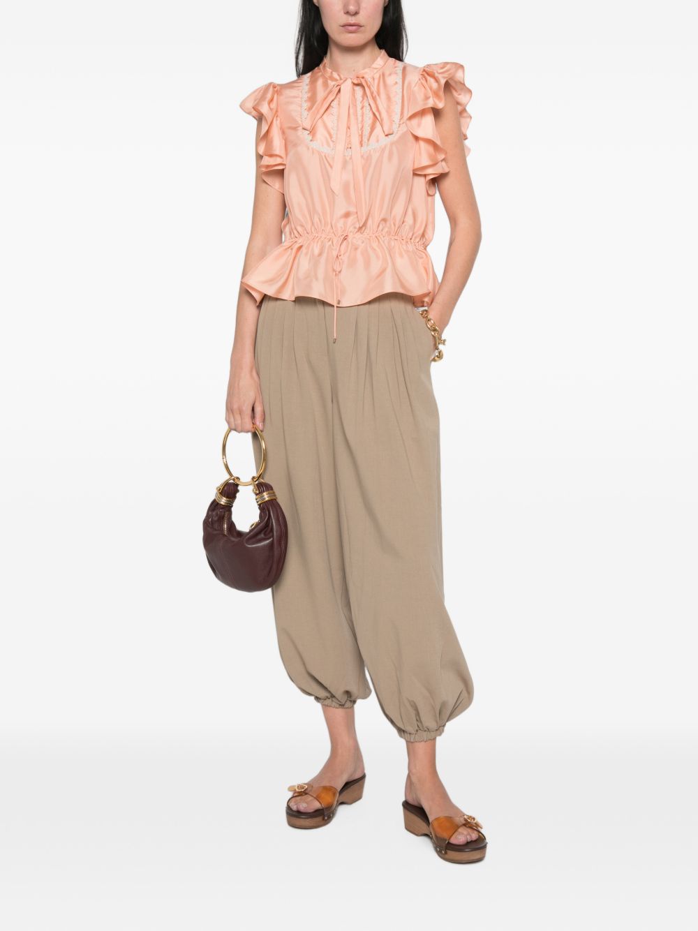Chloé Women Silk Rouched Top CHLOE