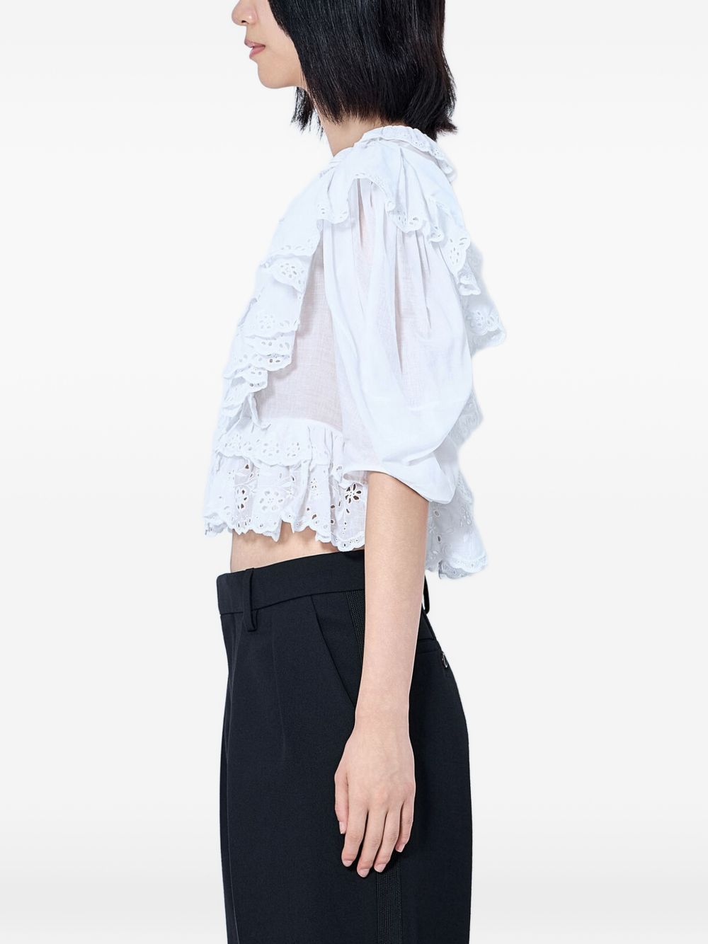 Chloé Women Crop Ruffle Top CHLOE