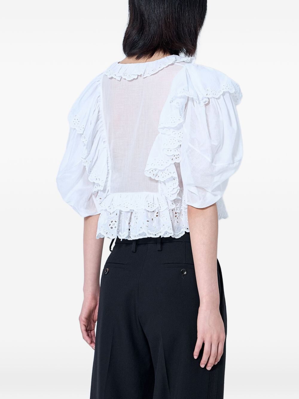 Chloé Women Crop Ruffle Top CHLOE