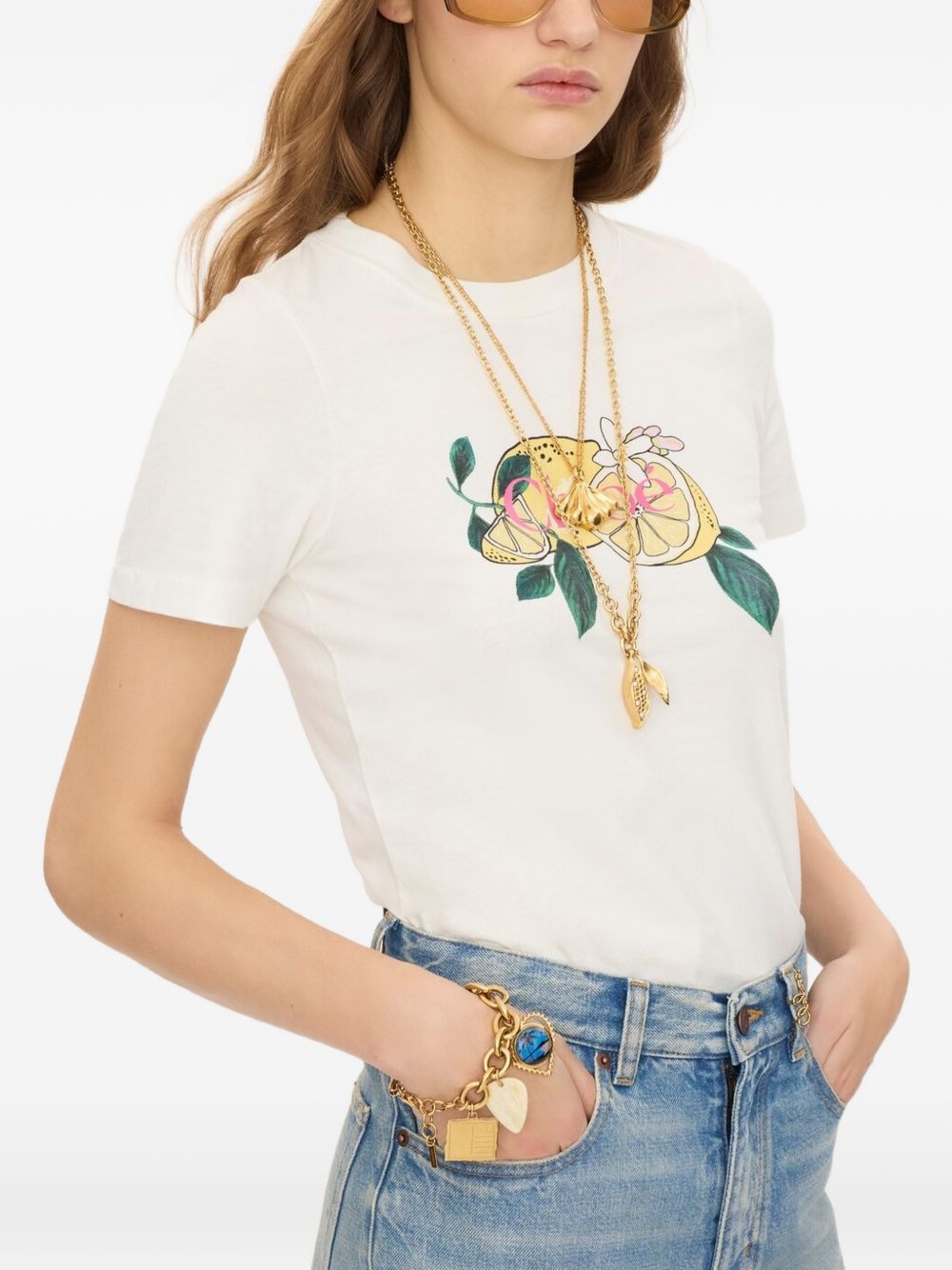 Chloé Women Printed Cotton T-Shirt CHLOE