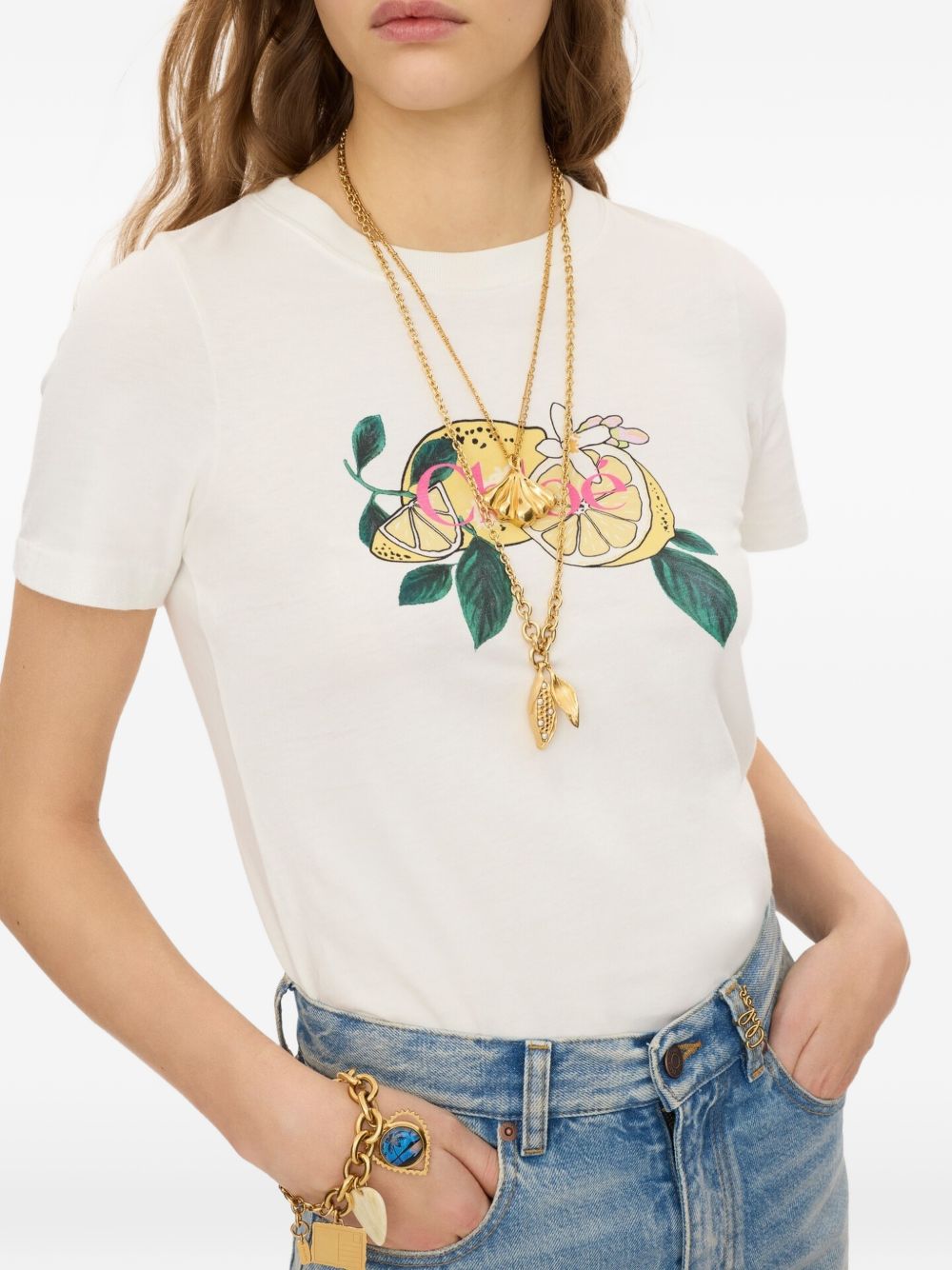 Chloé Women Printed Cotton T-Shirt CHLOE