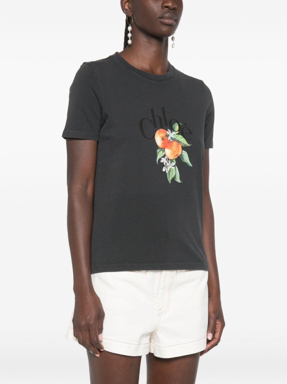 Chloé Women Printed Cotton T-Shirt CHLOE