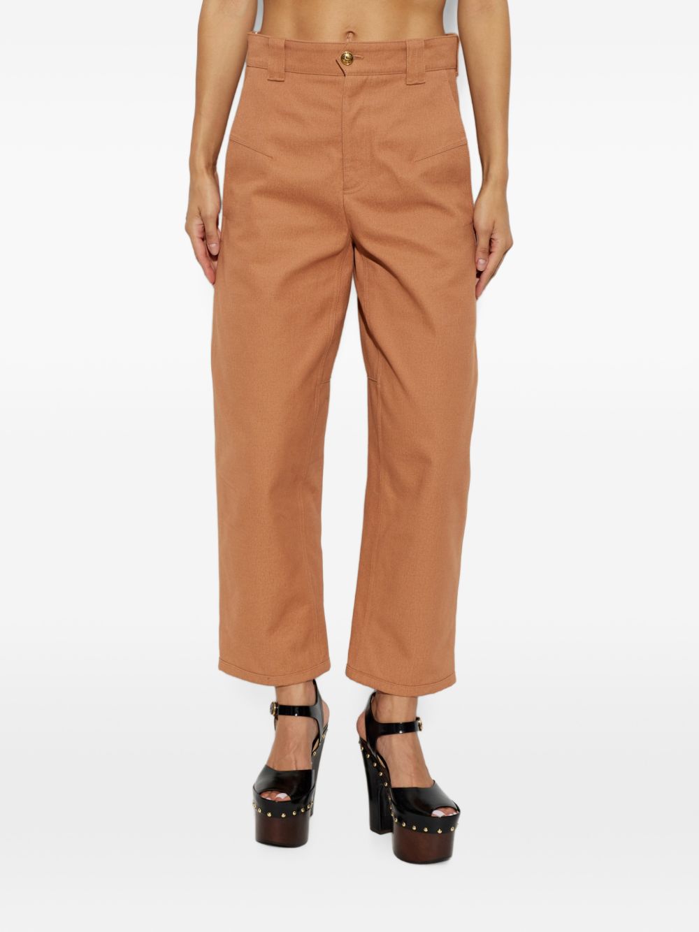 Chloé Women Cotton Barrel Trousers CHLOE