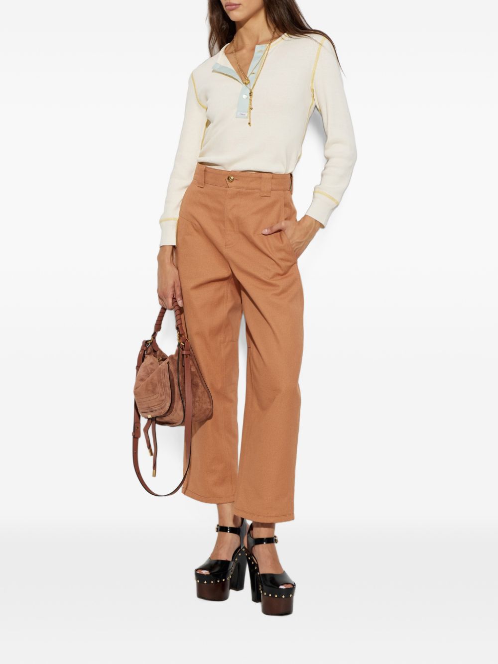 Chloé Women Cotton Barrel Trousers CHLOE