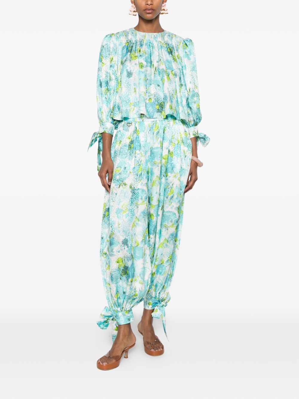 Chloé Women Printed Silk Trousers CHLOE