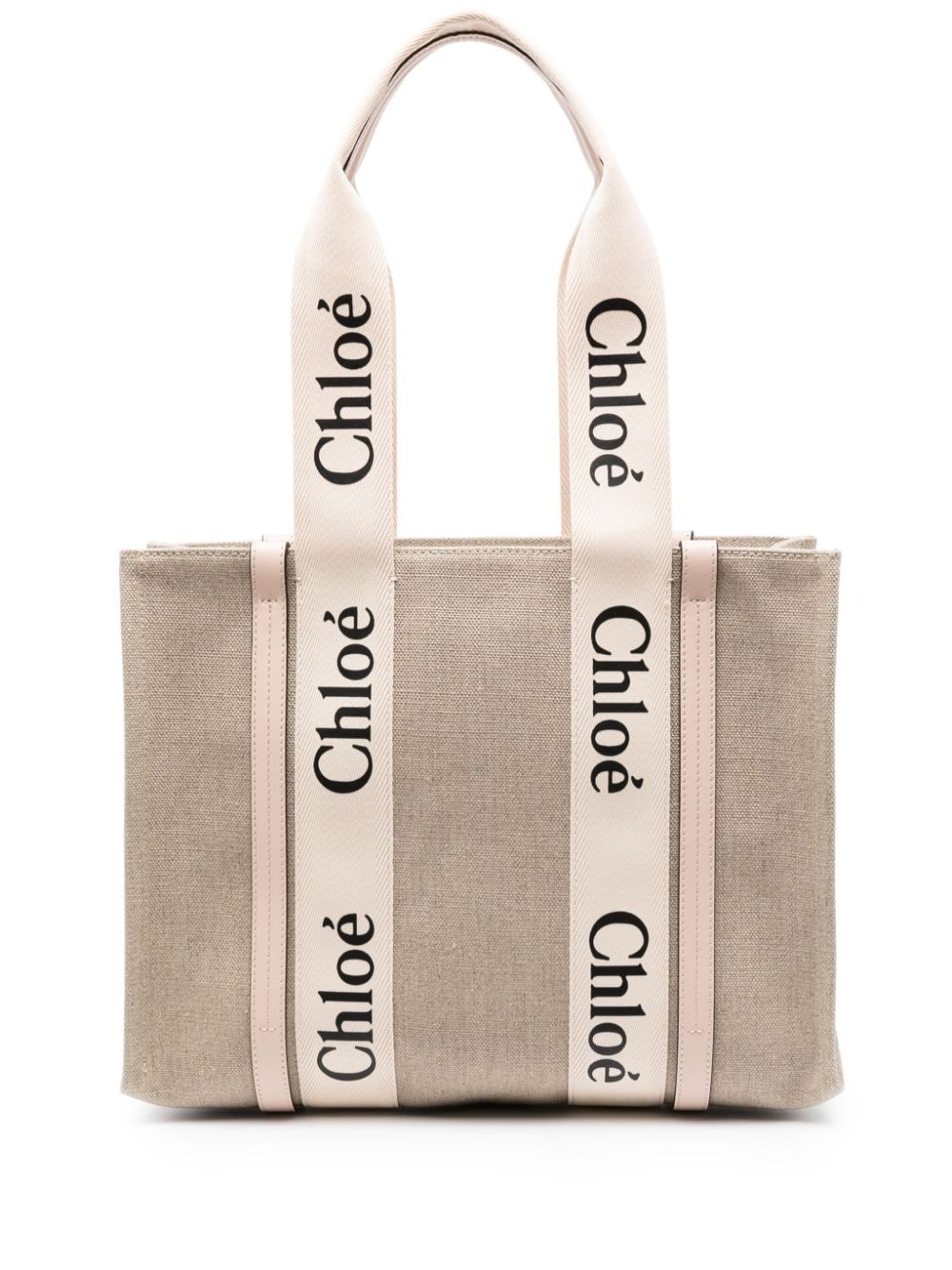 Chloé Women Woody Medium Linen Tote CHLOE