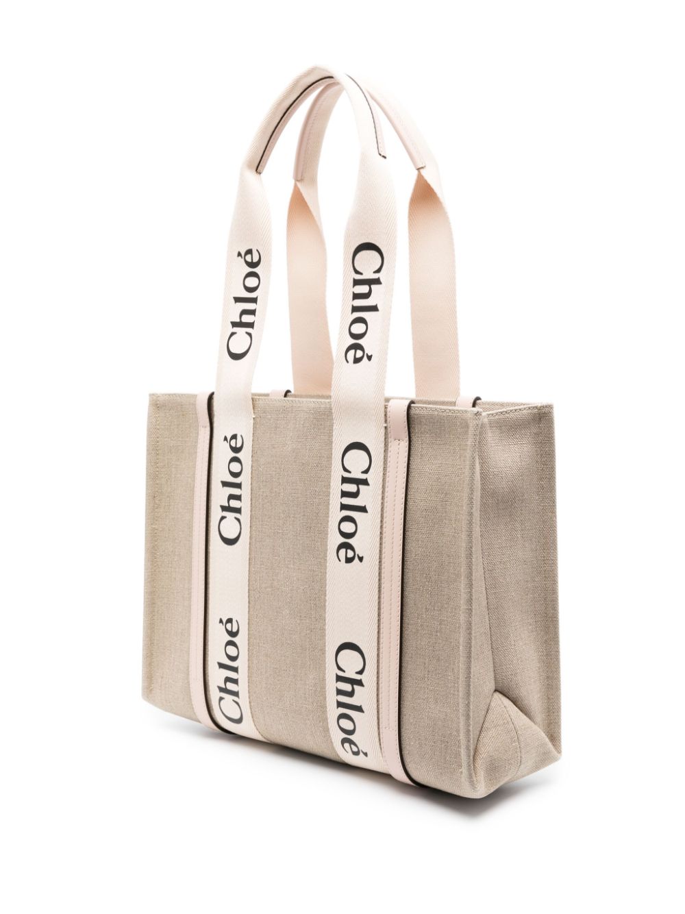 Chloé Women Woody Medium Linen Tote CHLOE
