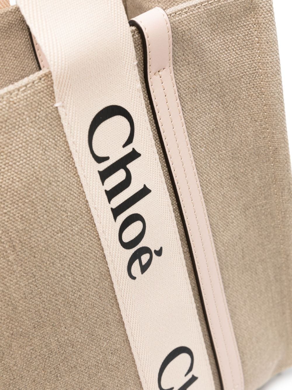 Chloé Women Woody Medium Linen Tote CHLOE