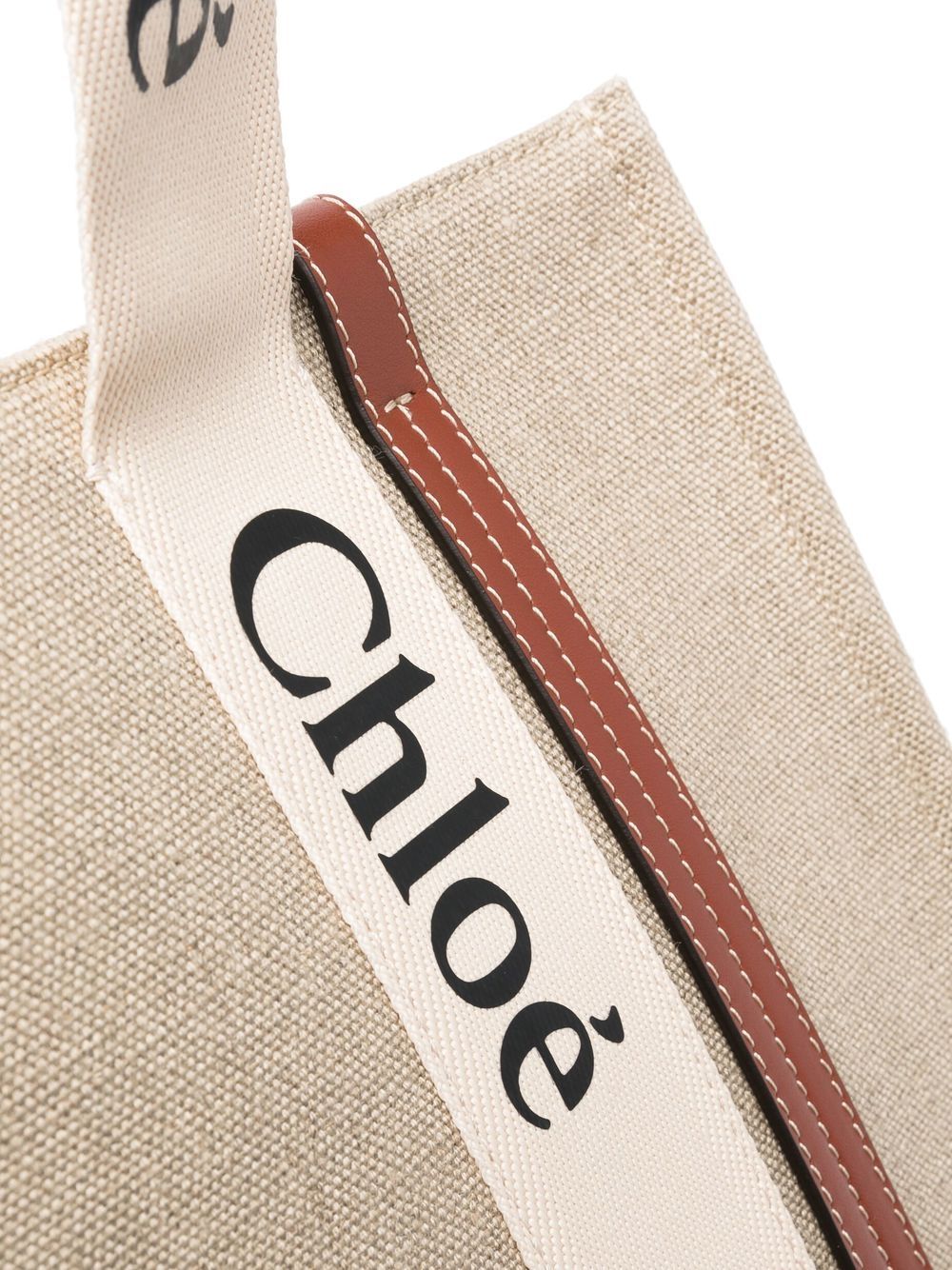 Chloé Women Woody Medium Linen Tote CHLOE