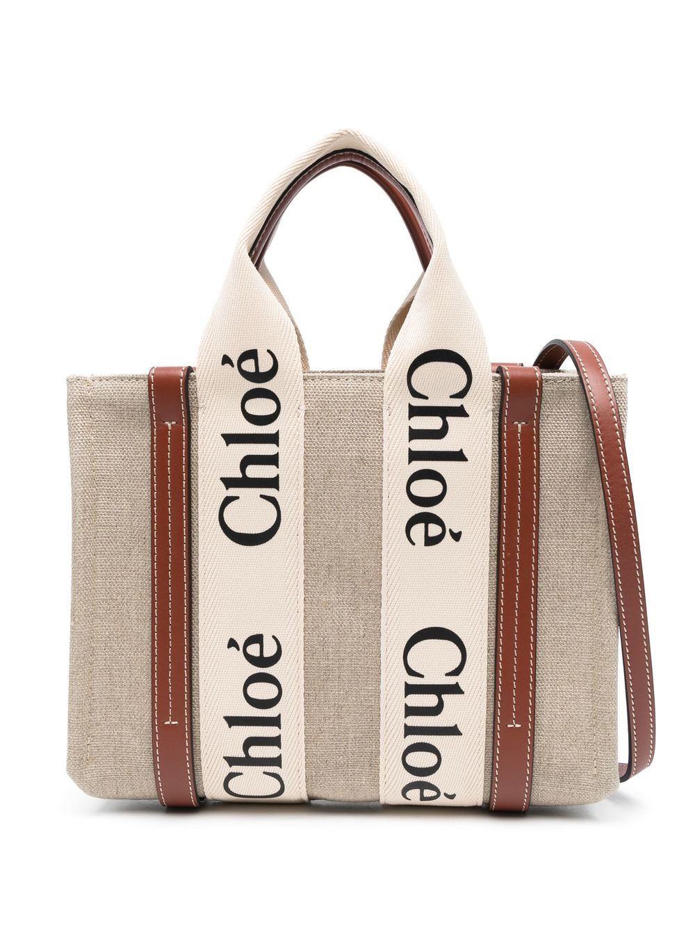 Chloé Women Woody Small Linen Tote CHLOE
