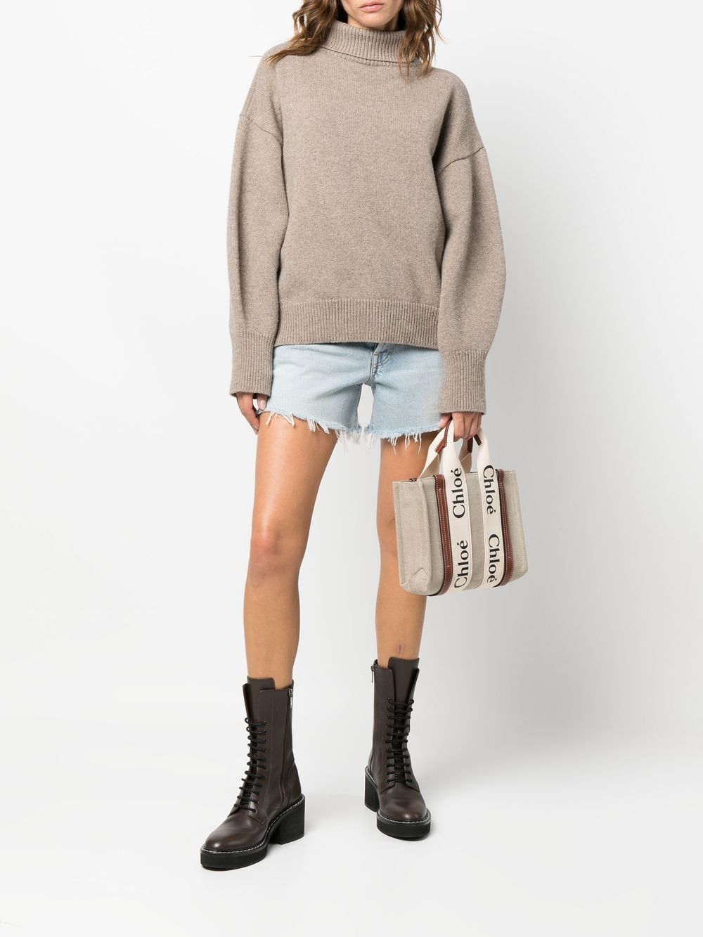 Chloé Women Woody Small Linen Tote CHLOE