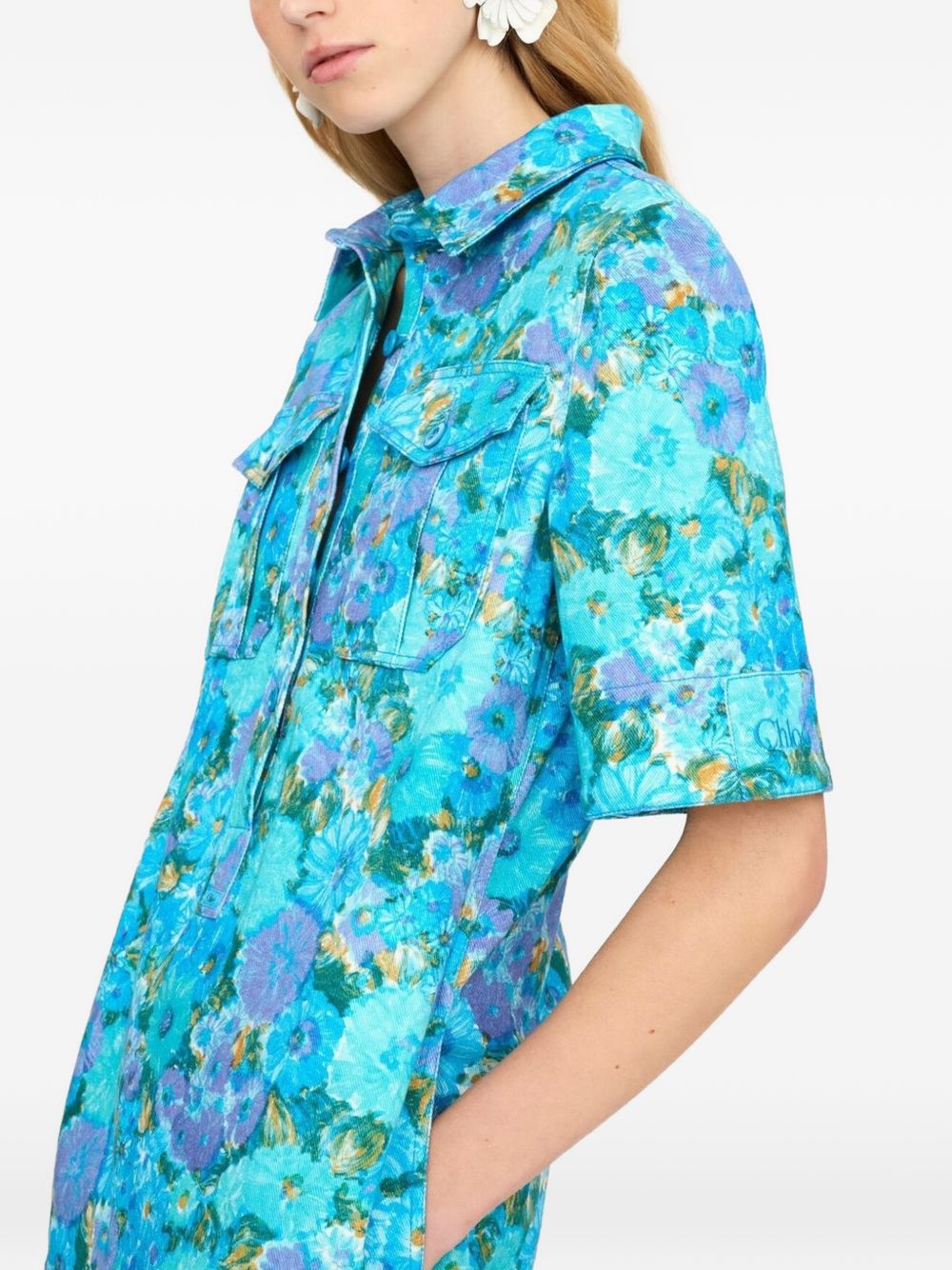 Chloé Women Printed Cotton Mini Dress CHLOE