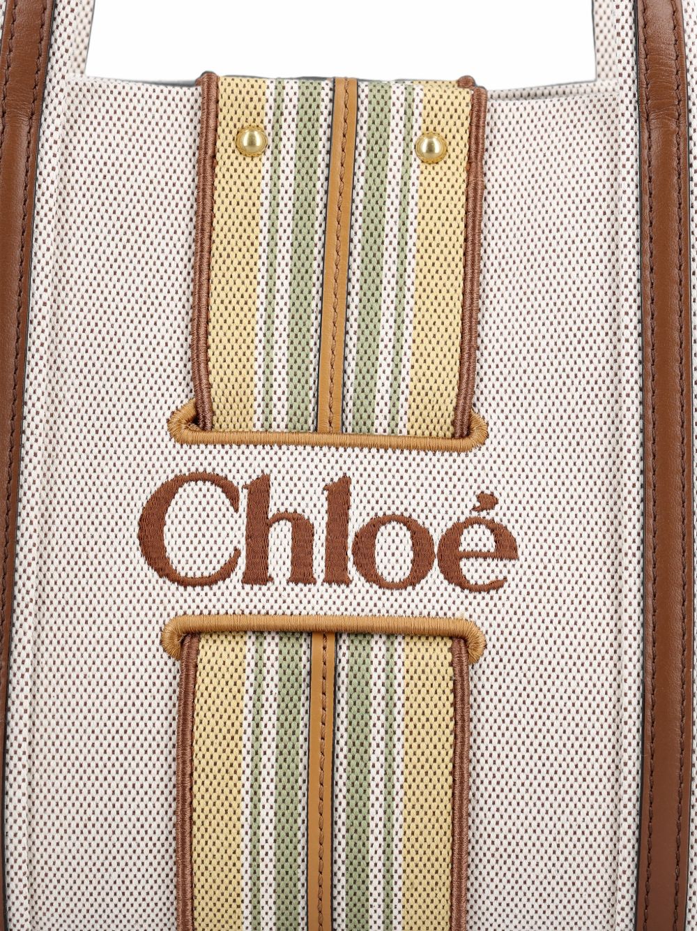 Chloé Women Woody Loop Small Canvas Tote CHLOE