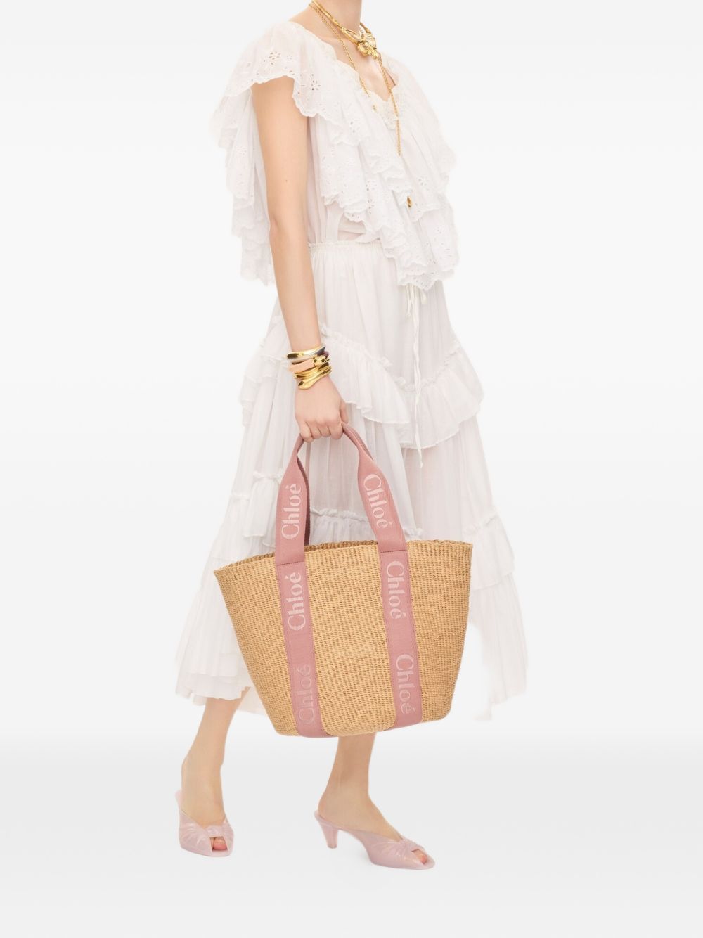 Chloé Women Woody Large Rafia Basket Bag CHLOE