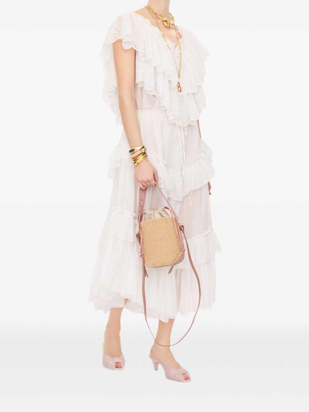 Chloé Women Woody Small Rafia Bucket Bag CHLOE