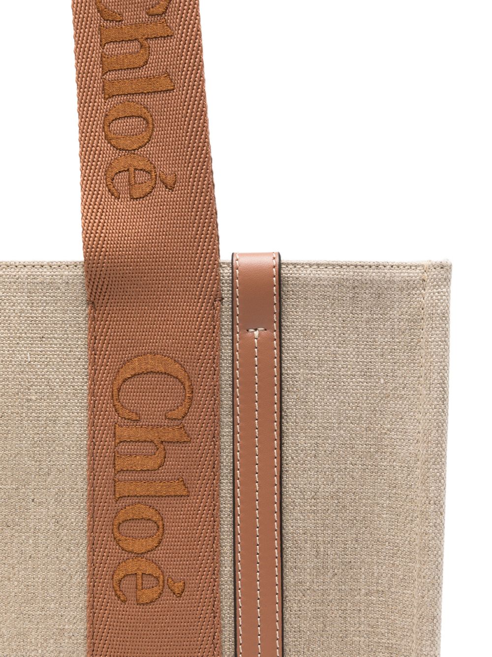 Chloé Women Woody Linen Tote Bag