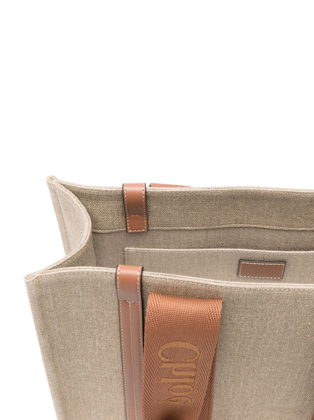 Chloé Women Woody Linen Tote Bag