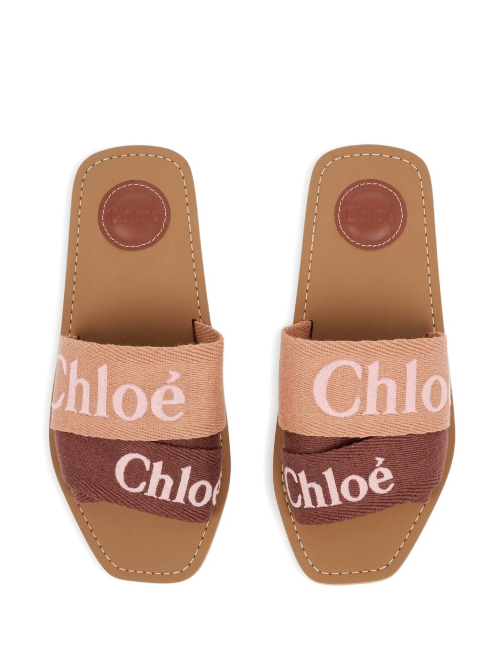 Chloé Women Woody Linen Sandals CHLOE