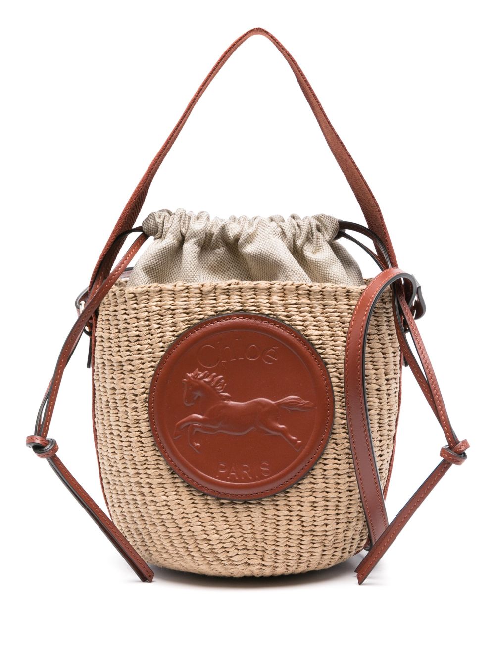 Chloé Women Rafia And Leather Bucket Bag CHLOE
