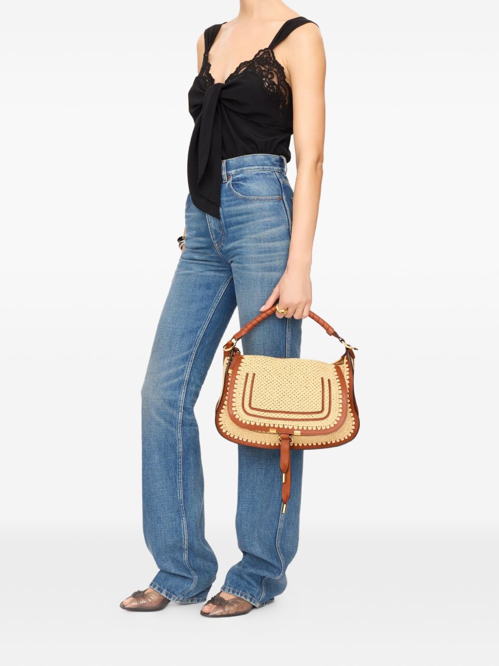 Chloé Women Marcie Small Rafia Shoulder Bag CHLOE