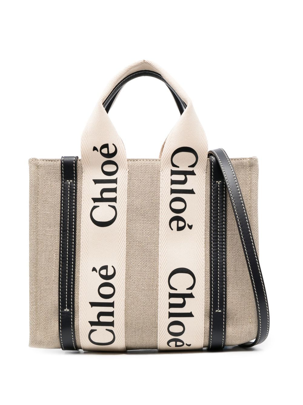 Chloé Women Woody Small Linen Tote Bag CHLOE