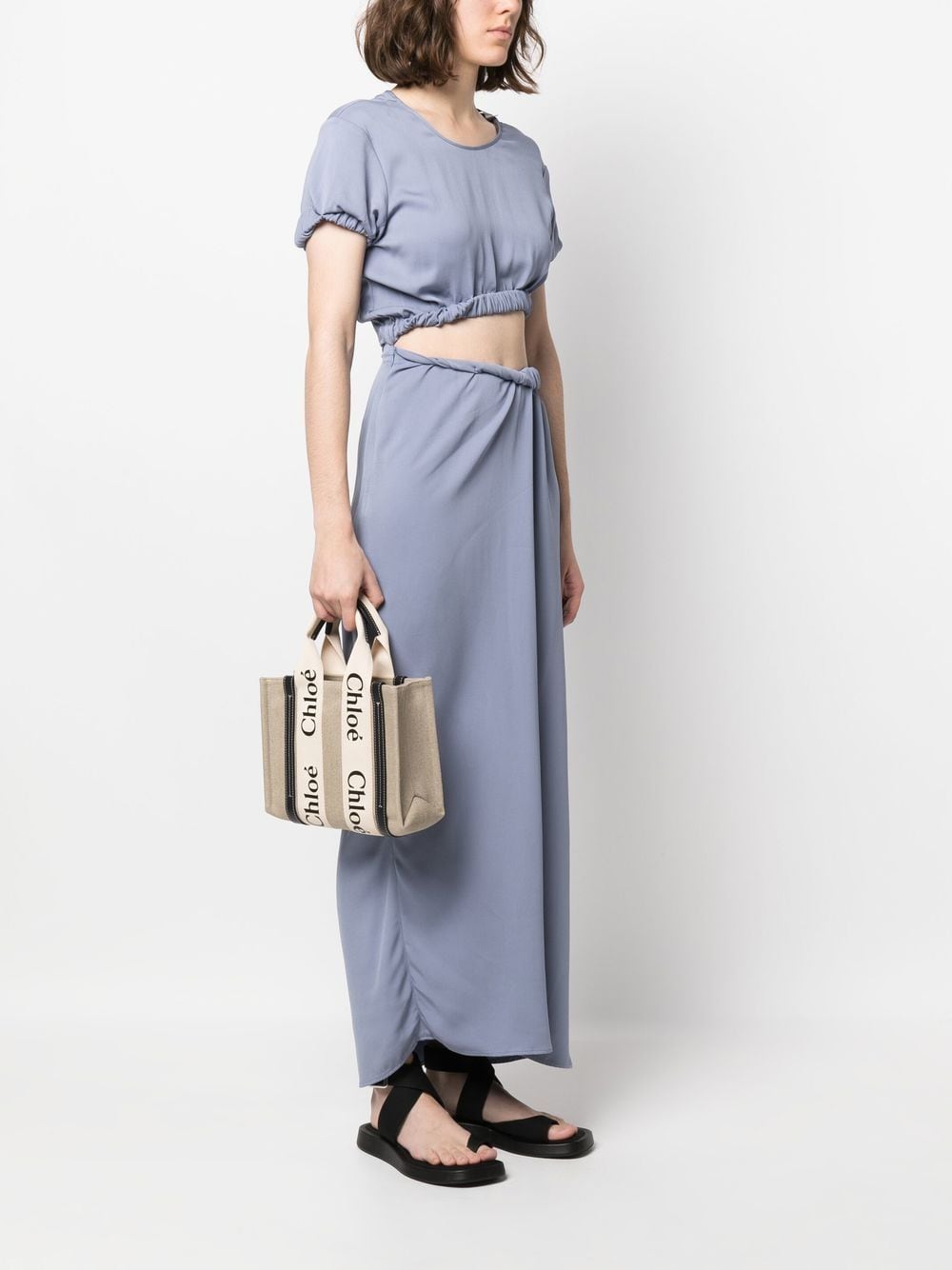 Chloé Women Woody Small Linen Tote Bag CHLOE