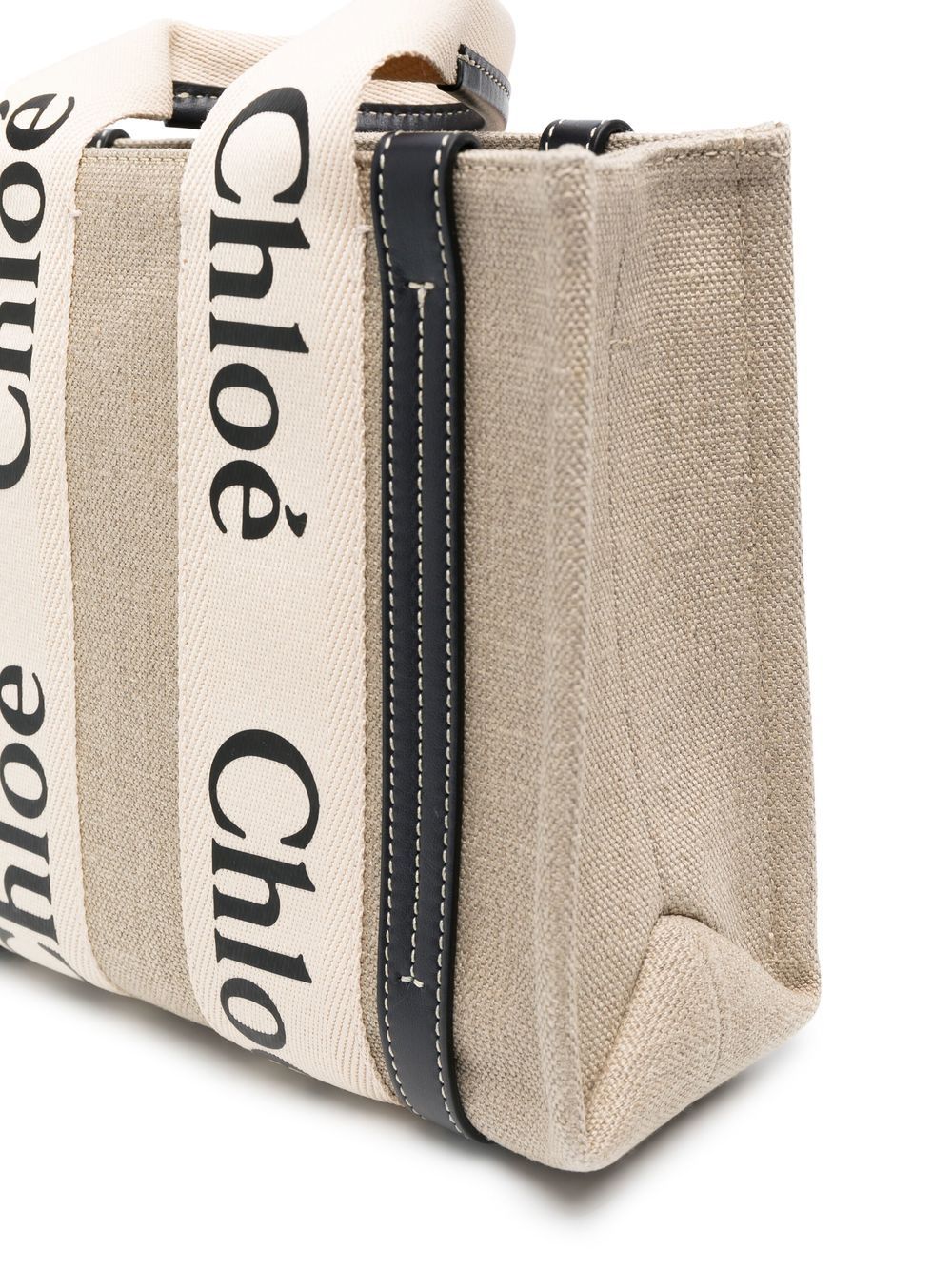 Chloé Women Woody Small Linen Tote Bag CHLOE