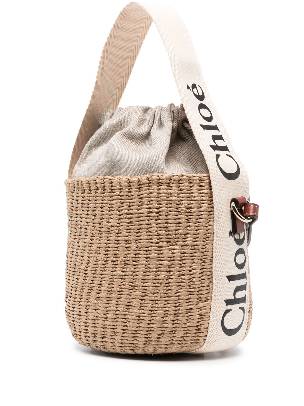 Chloé Women Wwoody Small Straw Bucket Bag CHLOE