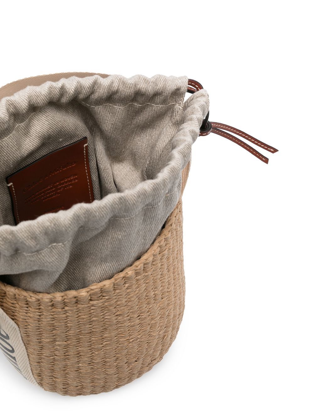 Chloé Women Wwoody Small Straw Bucket Bag CHLOE