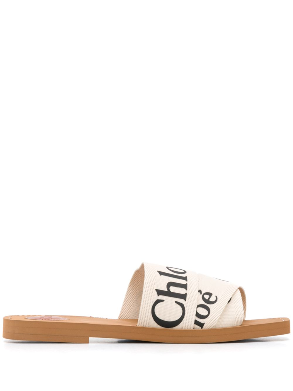 Chloé Women Woody Linen Flat Sandals CHLOE