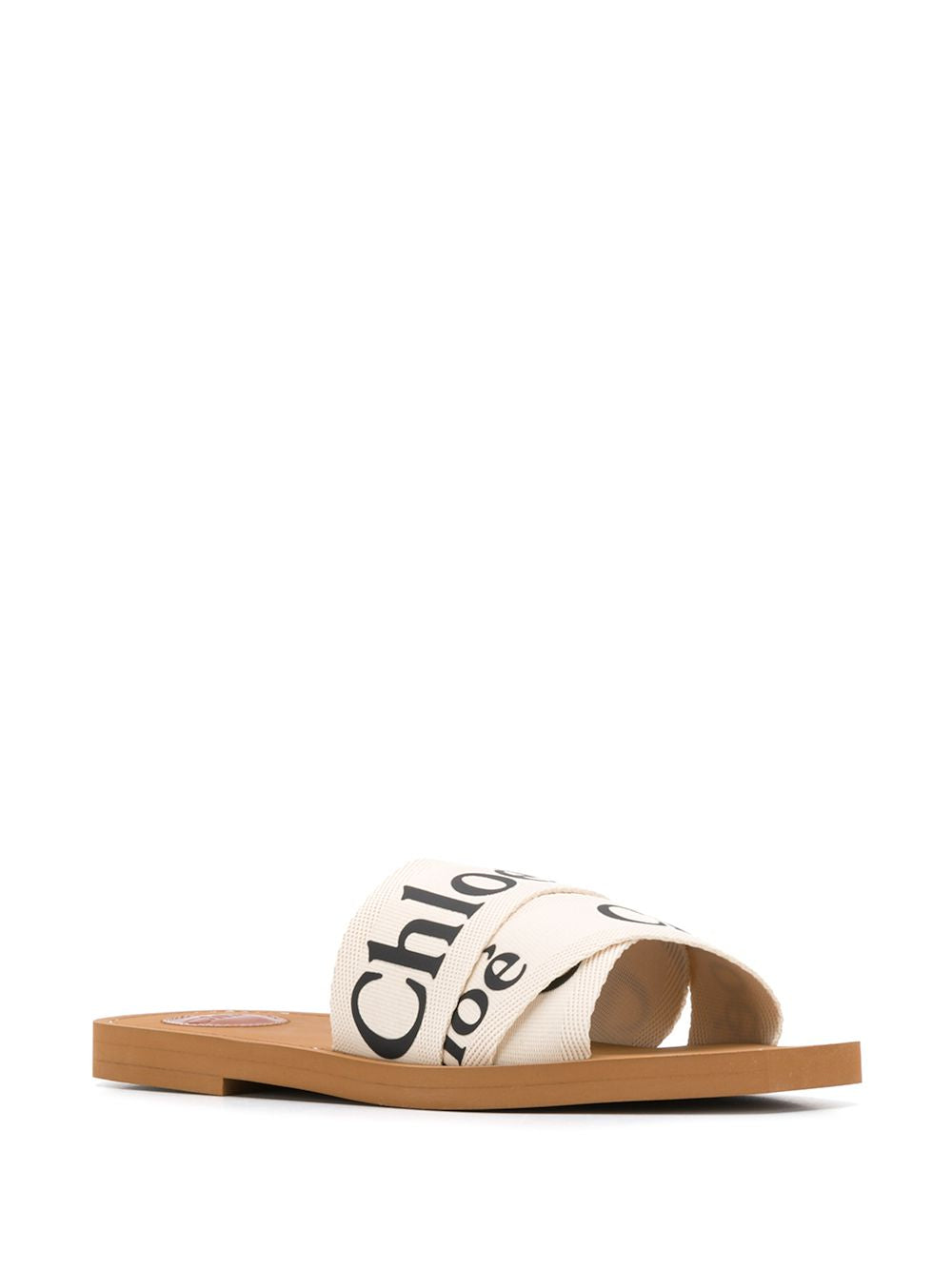 Chloé Women Woody Linen Flat Sandals CHLOE