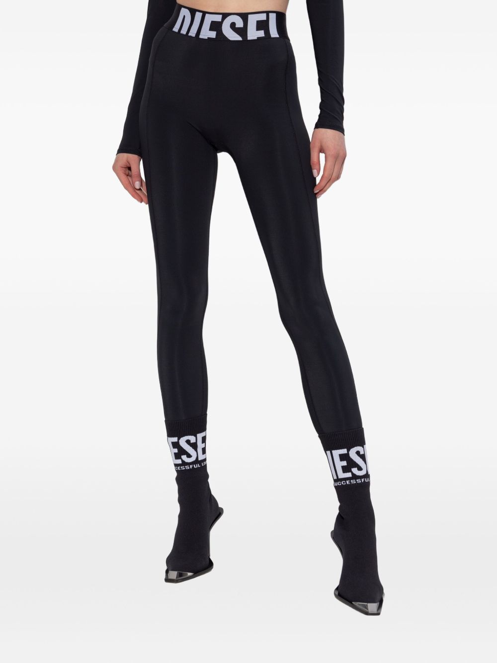 Diesel Women Logo Nylon Leggings DIESEL