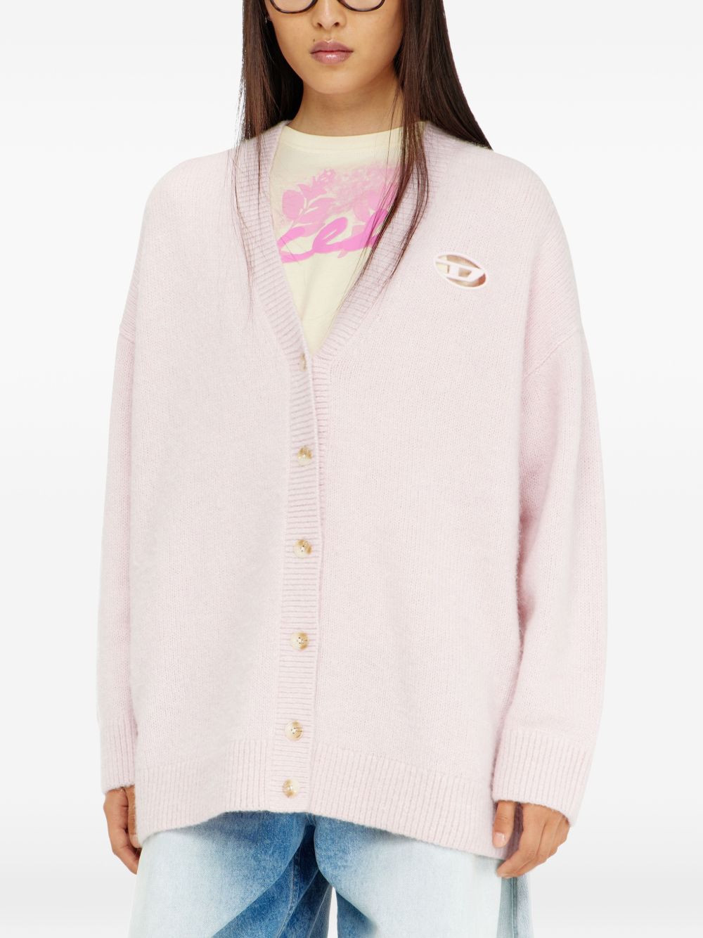 Diesel Women Logo Wool Blend Cardigan DIESEL