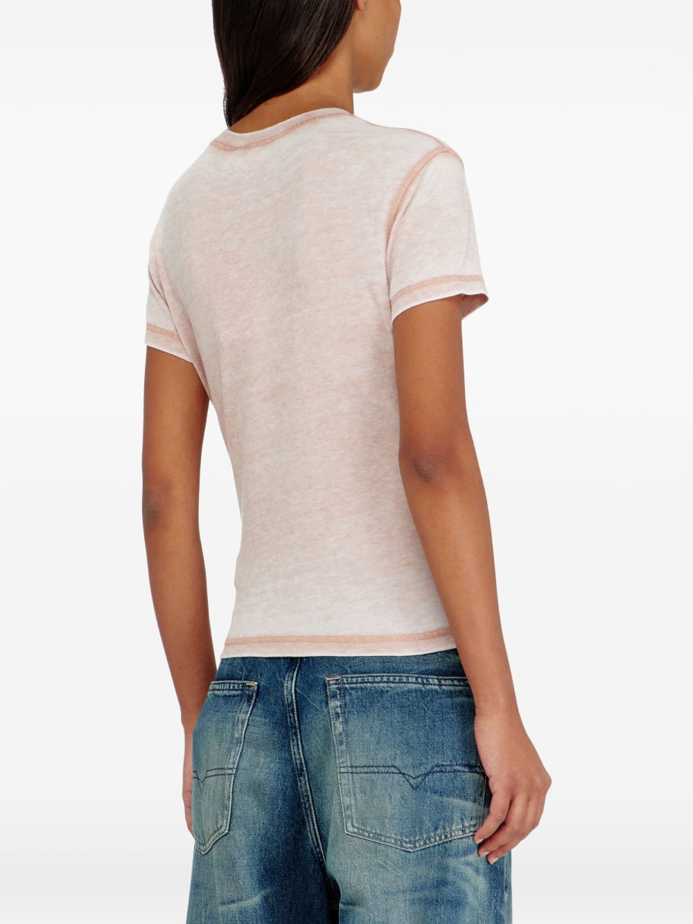 Diesel Women Logo Cotton Blend T-Shirt DIESEL