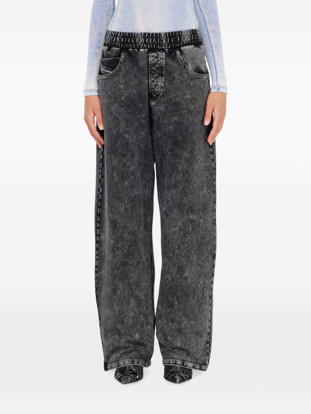 Diesel Women Wide Leg Denim Jeans DIESEL