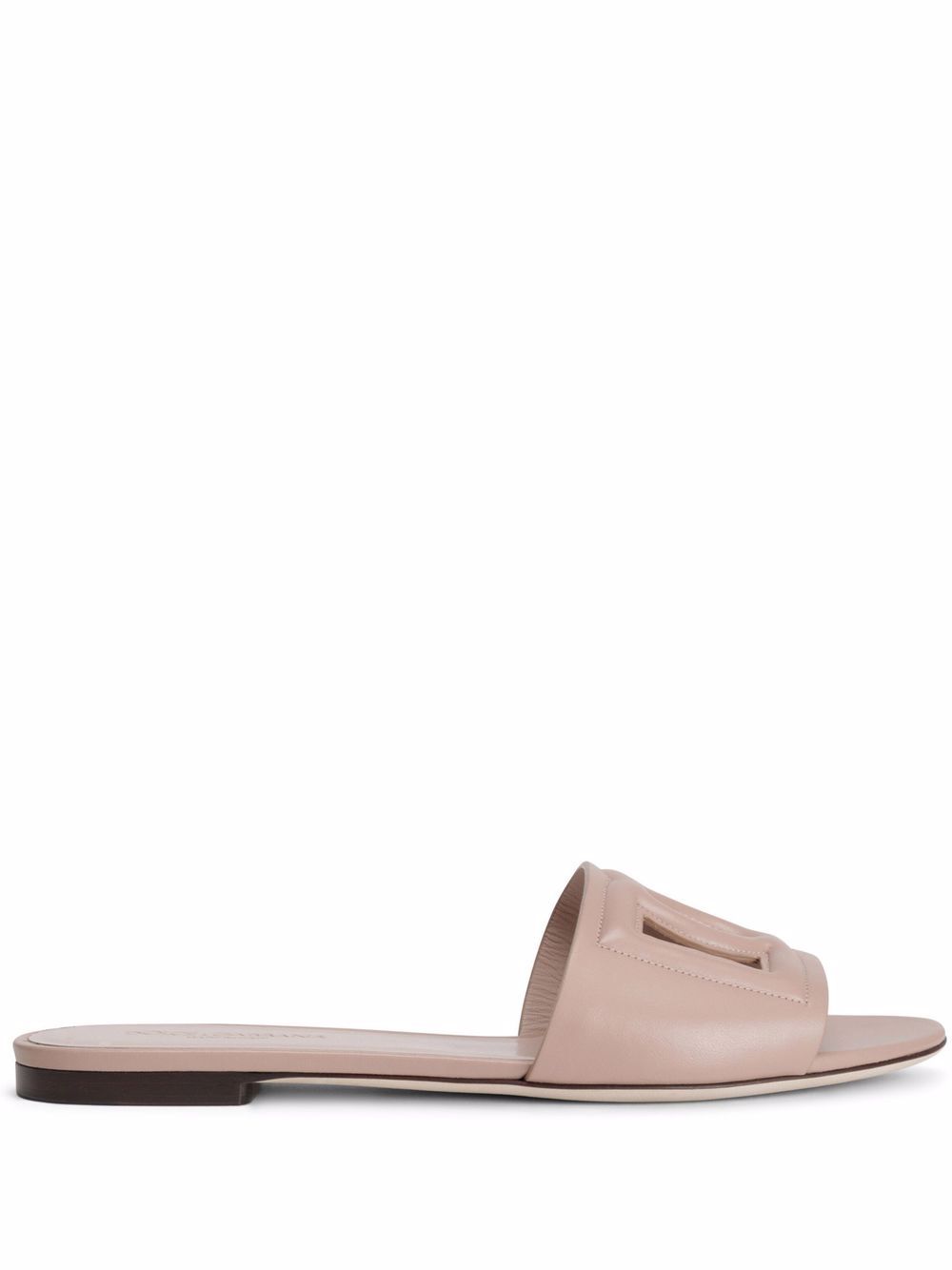 Dolce & Gabbana Women Dg Logo Leather Flat Sandals DOLCE & GABBANA