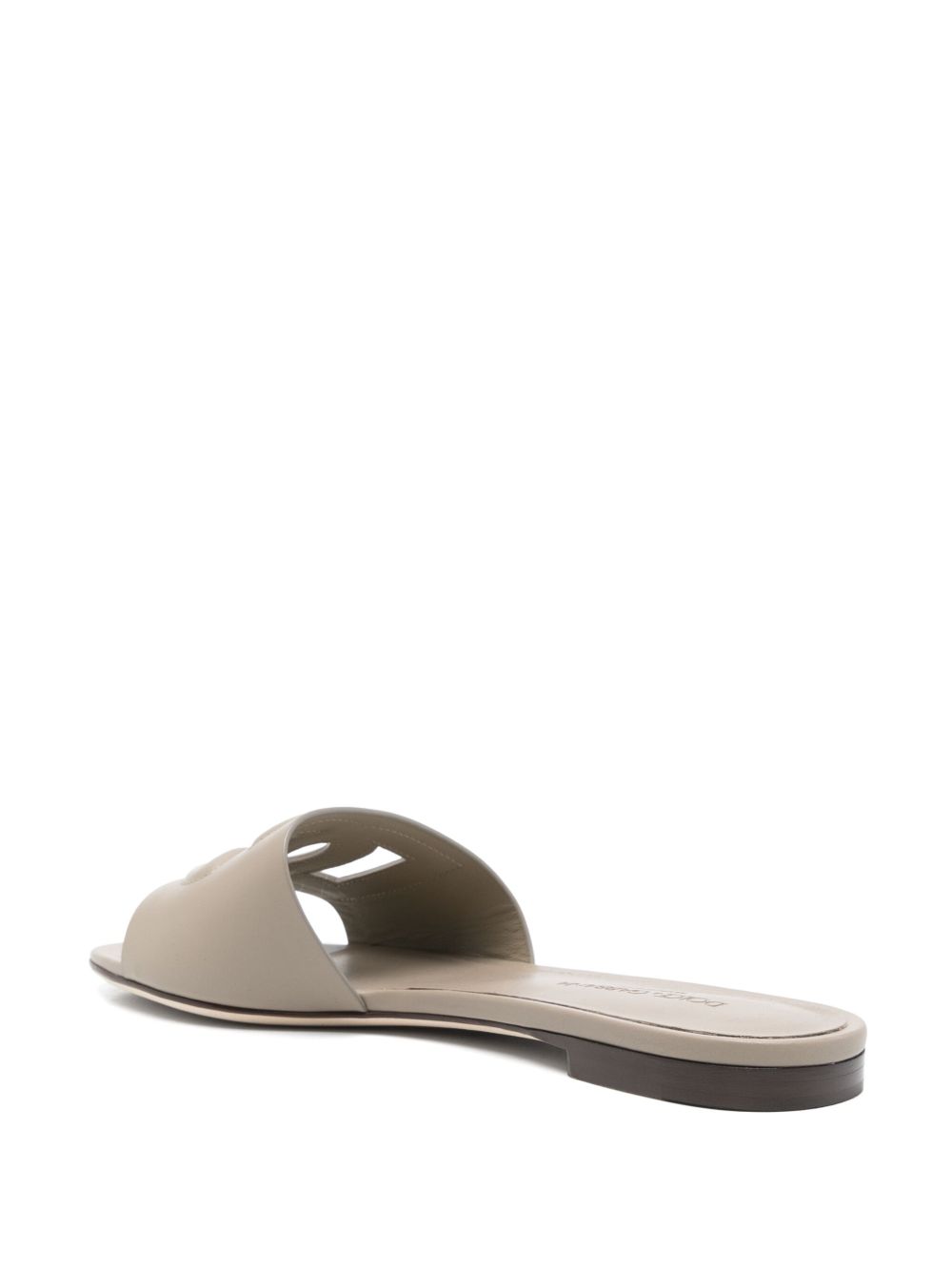 Dolce & Gabbana Women Dg Logo Leather Flat Sandals DOLCE & GABBANA