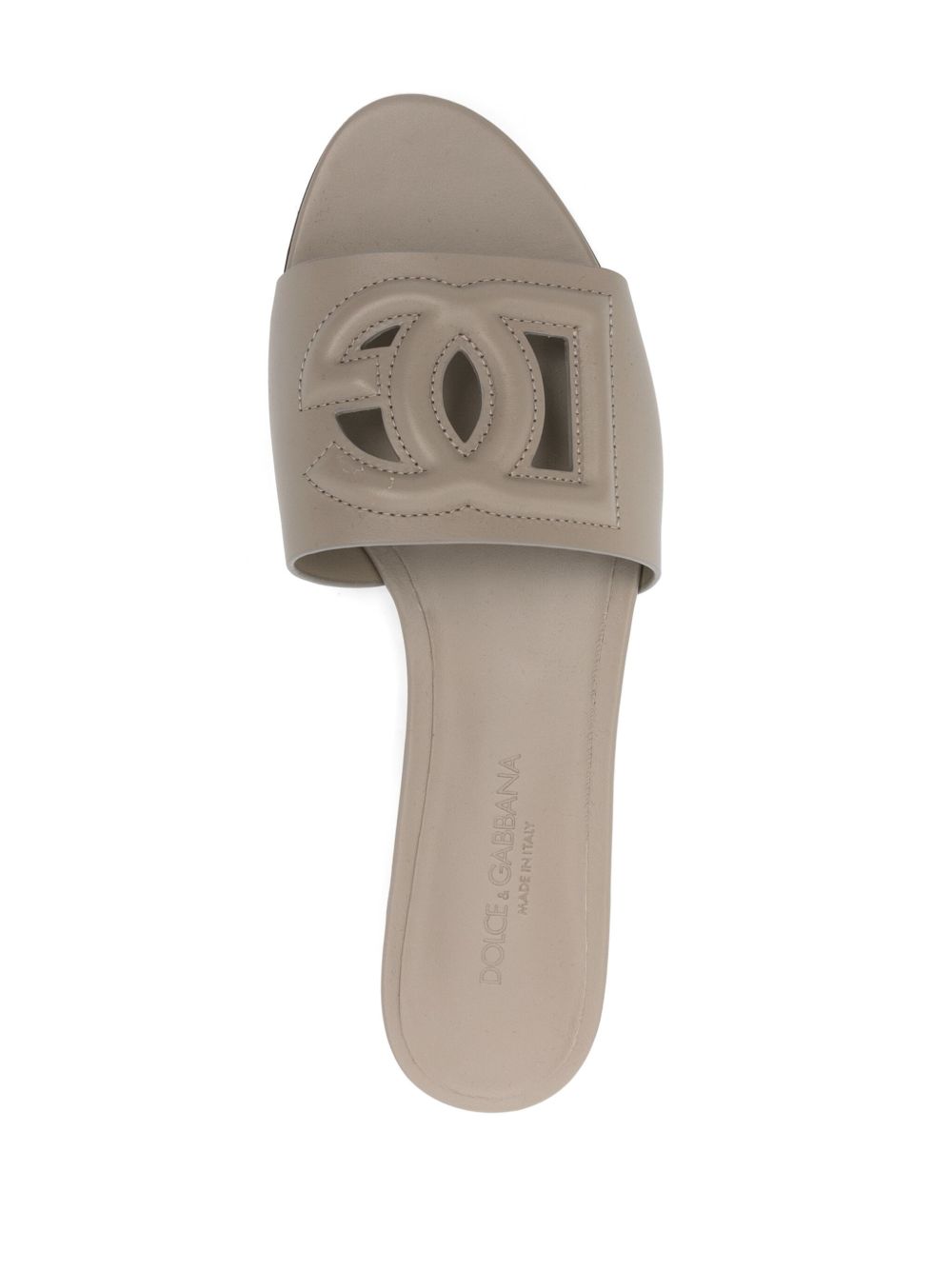 Dolce & Gabbana Women Dg Logo Leather Flat Sandals DOLCE & GABBANA