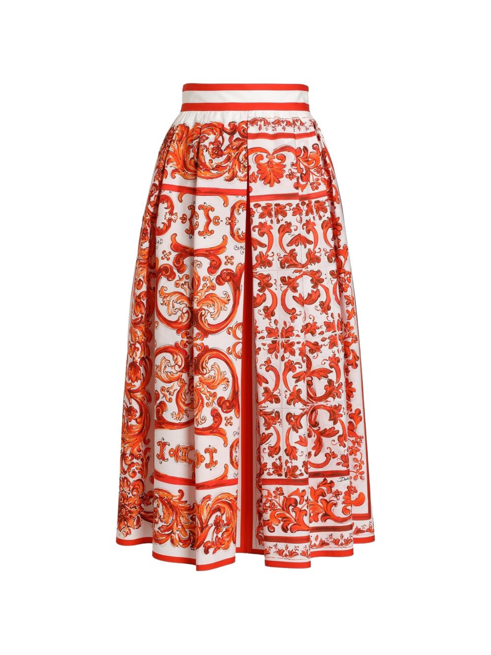 Dolce & Gabbana Women Maiolica Print Cotton Skirt