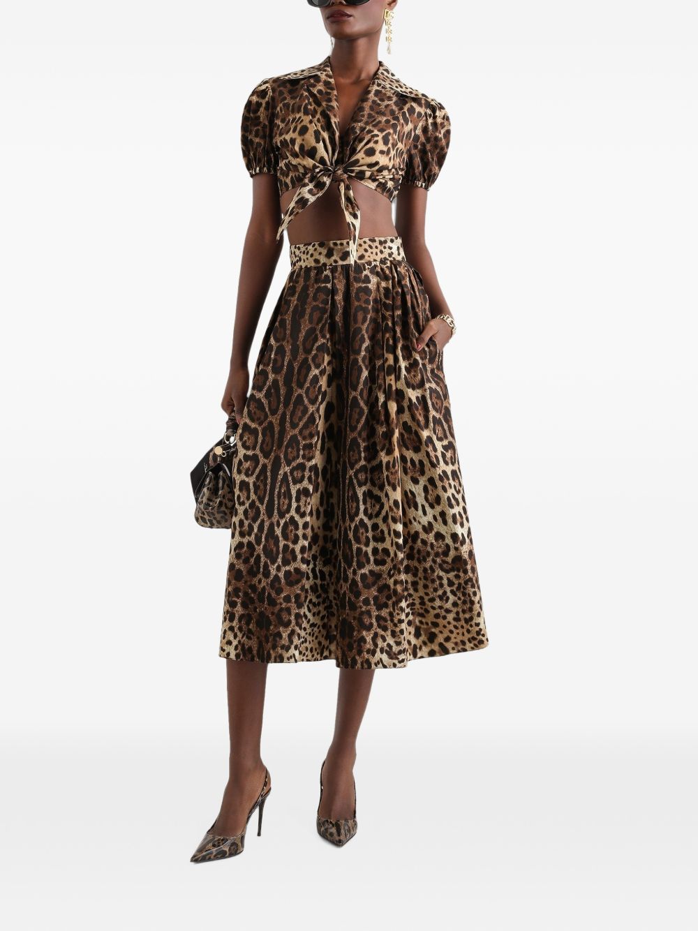 Dolce & Gabbana Women Leo Print Cotton Skirt DOLCE & GABBANA
