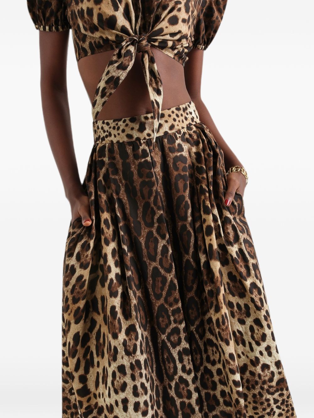 Dolce & Gabbana Women Leo Print Cotton Skirt DOLCE & GABBANA