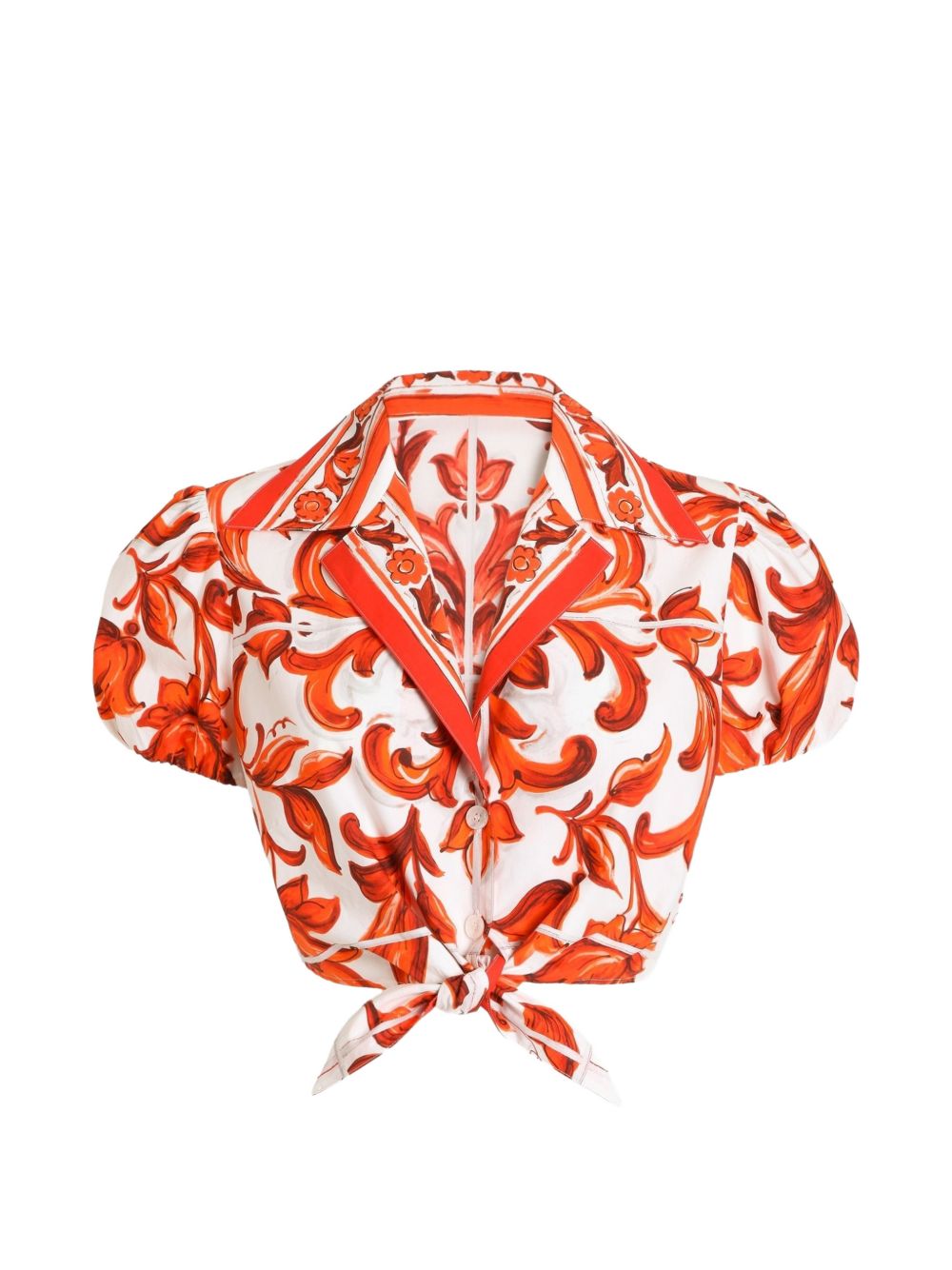 Dolce & Gabbana Women Maiolica Print Cotton Shirt